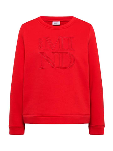 Cecil Sweatshirt mit Stickerei in Orange