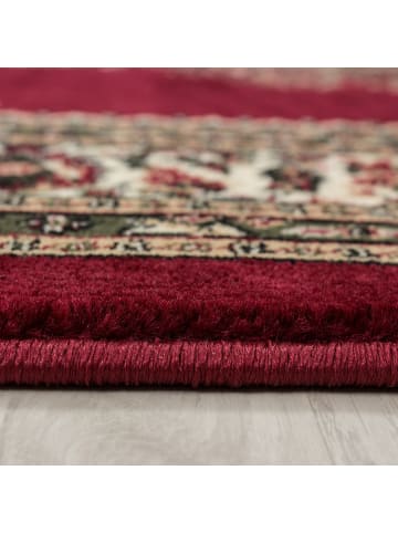 KADIMA DESIGN Teppich Orient Kurzflor Medaillon Polypropylen Wohnzimmer in Rot