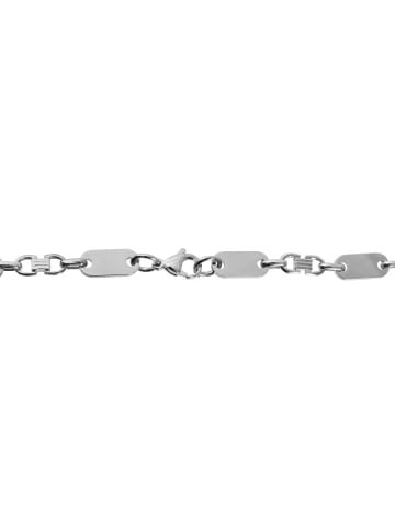 Adeliás Unisex Halskette – Plattenkette aus Edelstahl 60 cm in silber