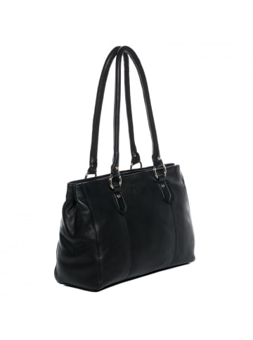BACCINI Leder-Henkeltasche echt Leder Handtasche Schultertasche groß schwarz NOELL in schwarz