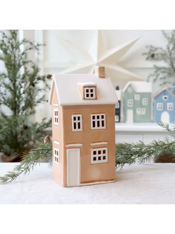 Chic Antique Keramikhäuschen Chamonix 6 für Teelicht in beige