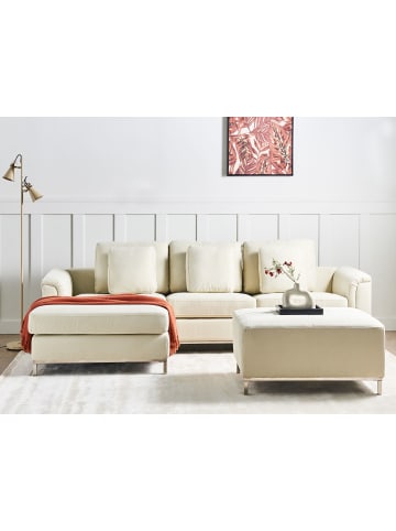 Beliani 2-tlg Ecksofa OSLO in Beige/Silber