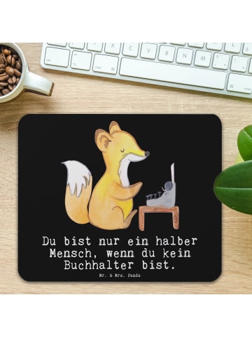 Mr. & Mrs. Panda Mauspad Buchhalter Herz mit Spruch in Schwarz