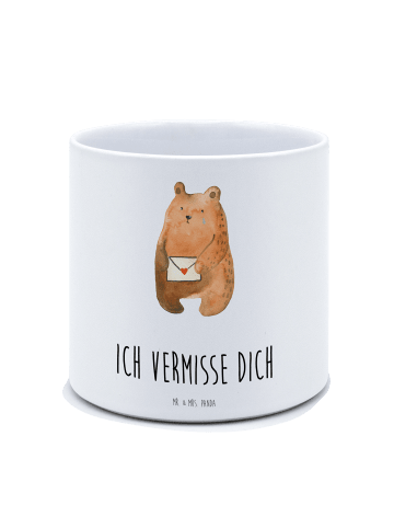 Mr. & Mrs. Panda Blumentopf Groß Bär Vermissen mit Spruch in Weiß