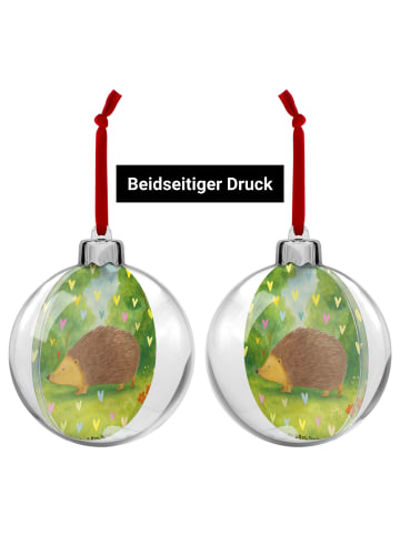 Mr. & Mrs. Panda Weihnachtsanhänger Igel Herzen Design ohne Spruch in Weiß