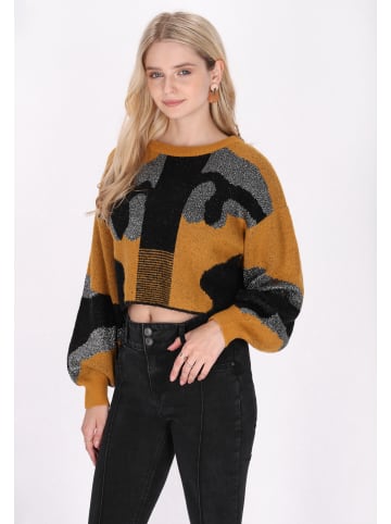 IZIA Damen Pullover in Kamel Schwarz