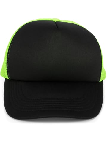 styleBREAKER Mesh Cap in Schwarz-Neongrün