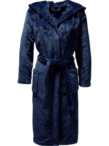 REDBEST Fleece Unisex-Bademantel mit Kapuze Perris in marine