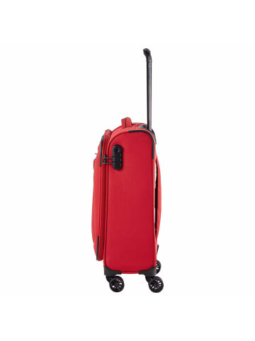 travelite Chios - 4-Rollen-Kabinentrolley S 55 cm (schwarz) in rot