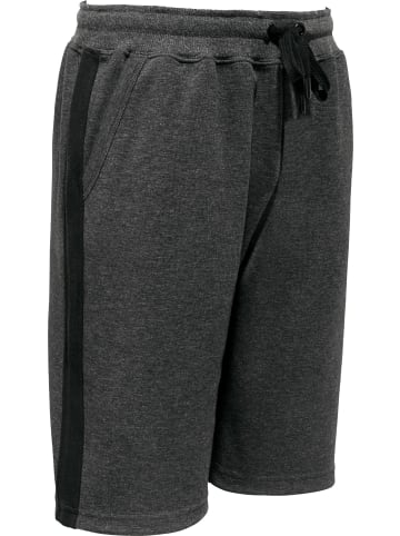 Erwin Müller Interlock-Jersey Freizeithose, kurz in anthrazit meliert-schwarz