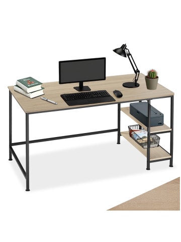 tectake Computer-Schreibtisch Canton 120 x 60 x 75,5 cm, Industrial Holz hell, Eiche Son
