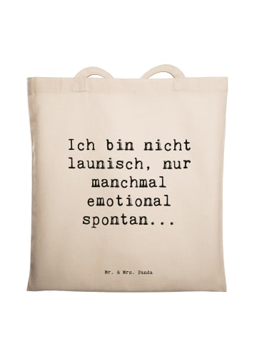 Mr. & Mrs. Panda Jutebeutel Spruch Emotionen ausdrücken mit Spruch in Creme