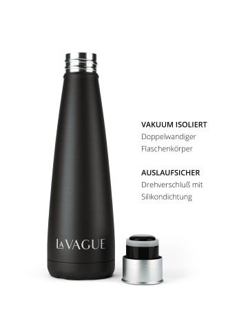 LA VAGUE GRAVITY Edelstahl-Isolierflasche in mattschwarz
