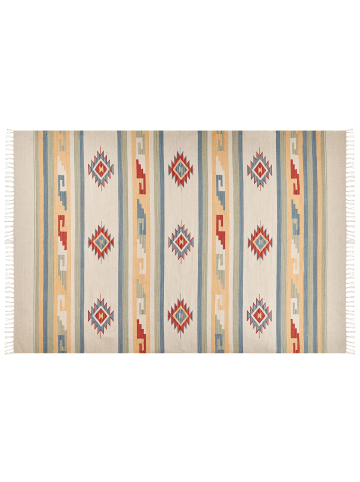 Beliani Kelim APARAN in Bunt/Beige/Blau - (W) 200 x (L) 300 cm