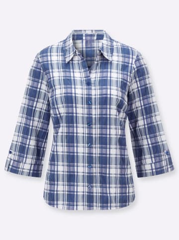 WITT WEIDEN Karobluse in royalblau-weiß-kariert