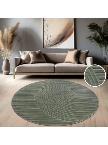 KADIMA DESIGN Teppich Kurzflor Struktur Wohnzimmer in Grün