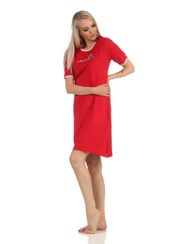 NORMANN kurzarm Nachthemd Kirschen - 62449 in rot
