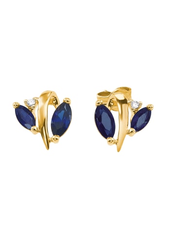 Amor Ohrstecker Gold 375/9 ct in Blau