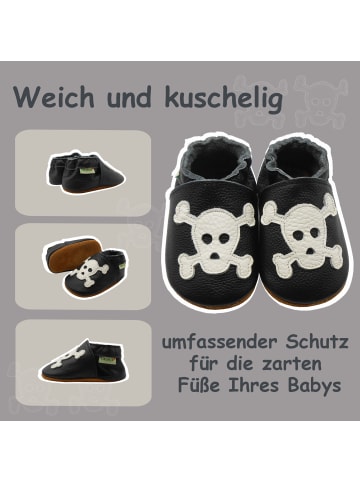 Sayoyo Baby Krabbelschuhe aus Leder, weiche Lauflernschuhe mit rutschfester Sohle 