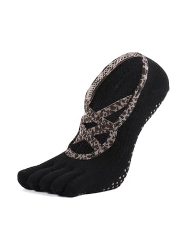 MUNADUNA Anti-Rutsch Yoga-/Pilates-Zehensocken mit X-Cross-Band