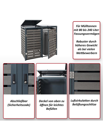 MCW 2er Mülltonnenverkleidung MCW-K14, Anthrazit