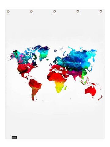 Juniqe Duschvorhang "World Map" in Bunt
