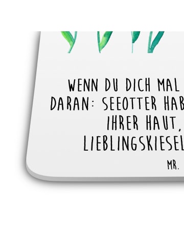 Mr. & Mrs. Panda Untersetzer Set Otter Stein mit Spruch in Weiß
