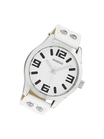 Oozoo Analog-Armbanduhr Oozoo Timepieces weiß extra groß (ca. 46mm)