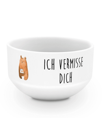 Mr. & Mrs. Panda Obstschale Bär Vermissen mit Spruch in Weiß