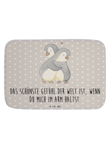 Mr. & Mrs. Panda Badvorleger Pinguine Kuscheln mit Spruch in Grau Pastell