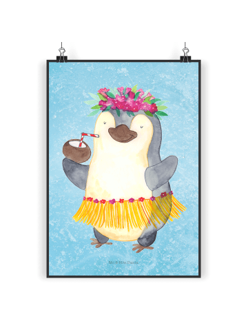 Mr. & Mrs. Panda wanddeko Pinguin Kokosnuss ohne Spruch in Eisblau