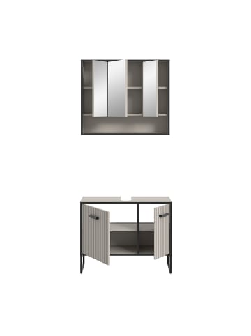 ebuy24 Badmöbelset Bagno (2-teilig) Grau 80 x 36 cm