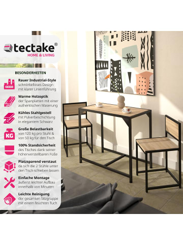 tectake Essgruppe 3-teilig, mit höhenverstellbaren Kunststofffüßen