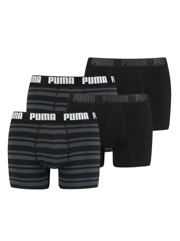 Puma Boxershorts HERITAGE STRIPE BOXER 4er Pack in 200 - black