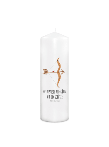 Mr. & Mrs. Panda Kerze Sternzeichen Schütze mit Spruch in Weiß