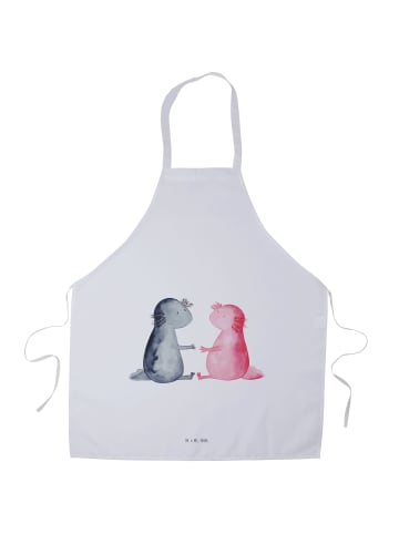 Mr. & Mrs. Panda Schürze Axolotl Liebe ohne Spruch in Weiß