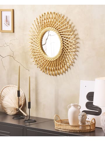 Beliani Wandspiegel TAGOLU in Braun - (W) 60 x (H) 60 x (L) 1 cm