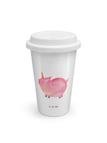 Mr. & Mrs. Panda Kaffeebecher To Go Einhorn Schwein ohne Spruch in Weiß