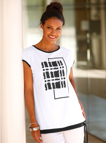 Sieh an! Kurzarmshirt in ecru-schwarz