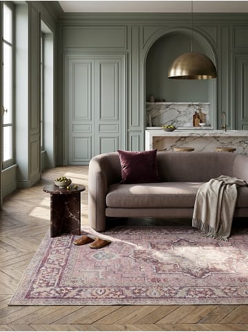 KADIMA DESIGN Flachgewebe-Teppich Handgewebt HALD Pflegeleicht Traditionell in Rosa