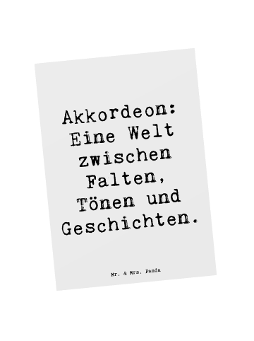 Mr. & Mrs. Panda Postkarte Spruch Akkordeon Vielfalt mit Spruch in Weiß