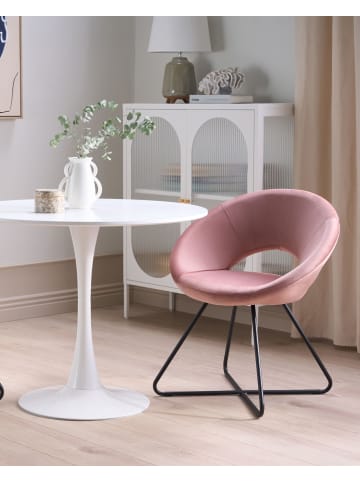 Beliani Esszimmerstuhl RACHEL in Rosa/Schwarz - (W) 65 x (H) 77 x (L) 57 cm