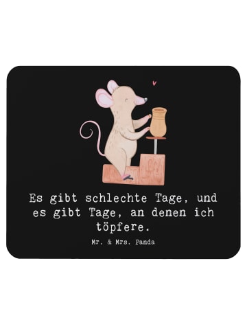 Mr. & Mrs. Panda Mousepad Maus Töpfern mit Spruch in Schwarz