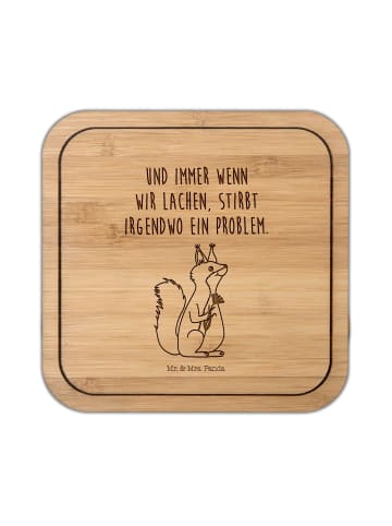 Mr. & Mrs. Panda Untersetzer Kork Eichhörnchen Blume mit Spruch in Transparent