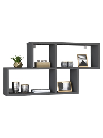 VCM  Holz Wandregal Wandboard Hängeregal Board Lusas in Anthrazit