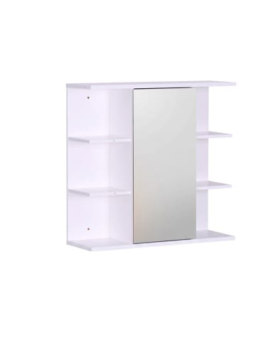 relaxdays Spiegelschrank in Weiß - (B)62 x (H)64 x (T)21 cm
