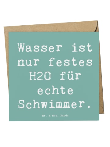 Mr. & Mrs. Panda Einladungskarte Schwimmen Abenteuer mit Spruch in Meeresbrise