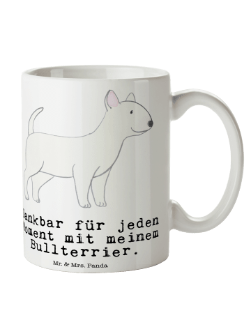 Mr. & Mrs. Panda Tasse Bullterrier Moment mit Spruch in Weiß