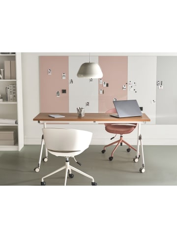 Beliani Zusammenklappbarer Schreibtisch BENDI in Braun/Weiß