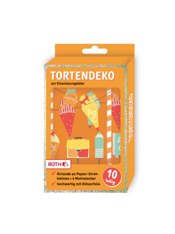 Tortendekoration mit Glitzerfolie in Bunt